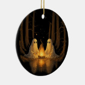 Spooky Ghost Campfire Nachtwald Kunst - Halloween Keramik Ornament (Rechts)