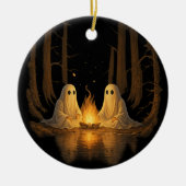 Spooky Ghost Campfire Nachtwald Kunst - Halloween Keramik Ornament (Vorne)