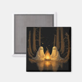 Spooky Ghost Campfire Nachtwald Kunst - Halloween Magnet (Vorderseite/Rückseite)