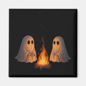 Spooky Ghost Campfire Nachtwald Kunst - Halloween Magnet (Vorne)