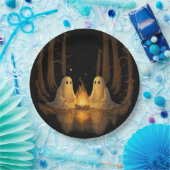 Spooky Ghost Campfire Nachtwald Kunst - Halloween Pappteller (Party)