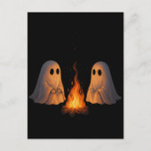 Spooky Ghost Campfire Nachtwald Kunst - Halloween Postkarte (Vorderseite)