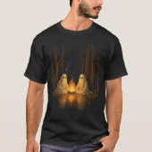 Spooky Ghost Campfire Nachtwald Kunst - Halloween T-Shirt (Vorderseite)
