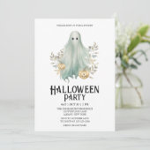 Spooky Ghost Costume Minze Halloween-Party Einladung (Stehend Vorderseite)