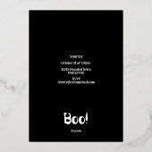 Spooky Ghost Costume und Cocktails Halloween-Party Folieneinladung (Rückseite)