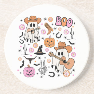 Spooky Ghost Cowboy Niedlich Halloween Boo Western Getränkeuntersetzer
