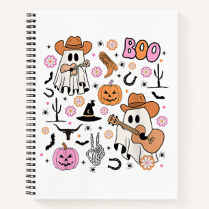 Spooky Ghost Cowboy Niedlich Halloween Boo Western Notizblock