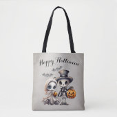 Spooky Ghost Doll und Skeleton Halloween Tasche (Vorderseite)