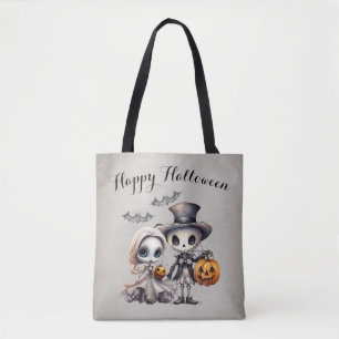 Spooky Ghost Doll und Skeleton Halloween Tasche