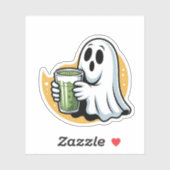 Spooky Ghost Drinks Matcha Halloween Aufkleber (Blatt)