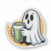 Spooky Ghost Drinks Matcha Halloween Aufkleber (Vorderseite)
