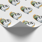 Spooky Ghost Drinks Matcha Halloween Geschenkpapier (Ecke)