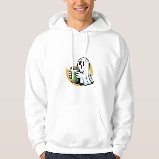 Spooky Ghost Drinks Matcha Halloween Hoodie (Vorderseite)