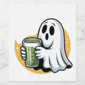 Spooky Ghost Drinks Matcha Halloween Weinetikett (Einzelnes Label)