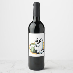Spooky Ghost Drinks Matcha Halloween Weinetikett