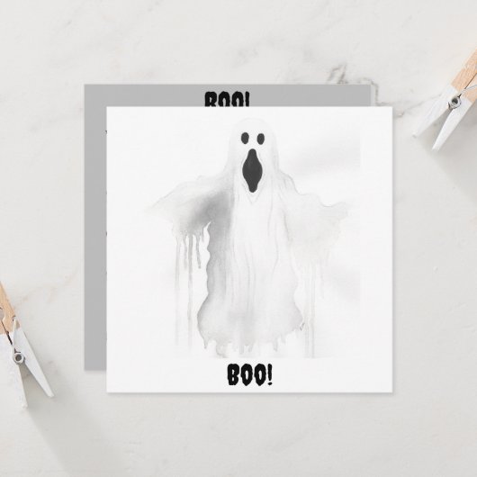 Spooky Ghost Einladung (Vorderseite/Rückseite Beispiel)