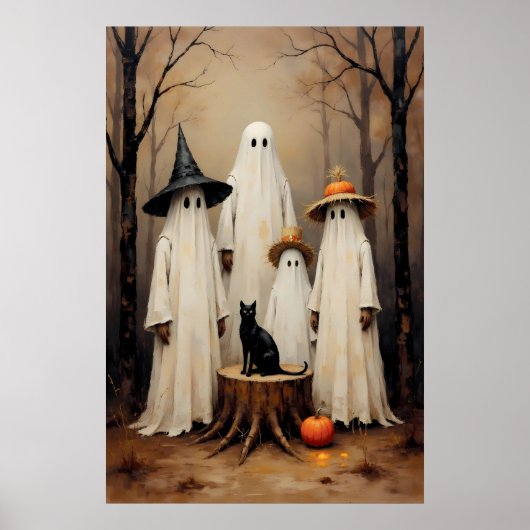 Spooky Ghost Family Vita Halloween Poster (Vorne)