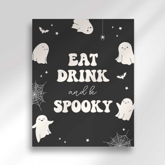 Spooky Ghost gegessen Drink wird Spooky Halloween- Poster