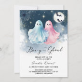 Spooky Ghost Ghoul Halloween Gender Reveal Einladung (Vorderseite)