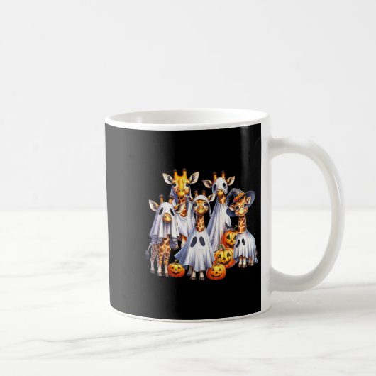 Spooky Ghost Giraffe Halloween Funny African Anima Kaffeetasse (Rechts)