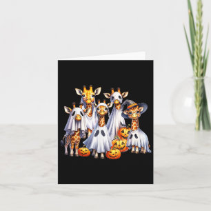 Spooky Ghost Giraffe Halloween Funny African Anima Karte