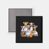 Spooky Ghost Giraffe Halloween Funny African Anima Magnet (Vorderseite/Rückseite)