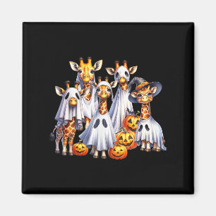 Spooky Ghost Giraffe Halloween Funny African Anima Magnet