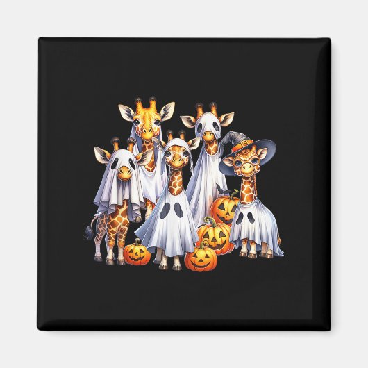 Spooky Ghost Giraffe Halloween Funny African Anima Magnet (Vorne)