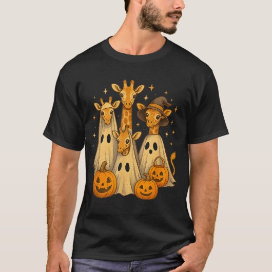 Spooky Ghost Giraffe Halloween Liebe für afrikanis T-Shirt (Vorderseite)