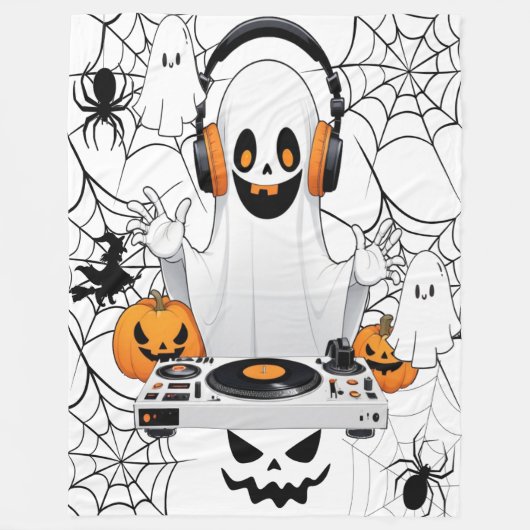 Spooky Ghost Glow Throw Blanket Fleecedecke (Vorderseite)
