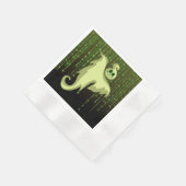 Spooky Ghost Green String Lights Luncheon Napkins Serviette (Ecke)
