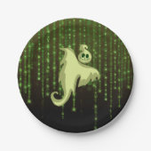 Spooky Ghost Green String Lights Paper-Teller Pappteller (Vorderseite)