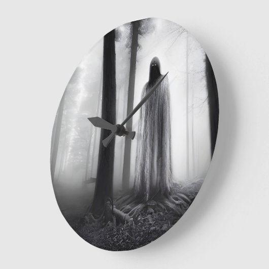 Spooky Ghost Große Wanduhr (Winkel)