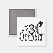 Spooky Ghost Halloween 31. Oktober Magnet (Vorderseite/Rückseite)