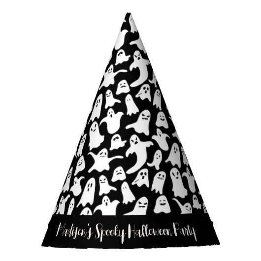 Spooky Ghost halloween Black Party Hat Partyhütchen (Vorderseite)