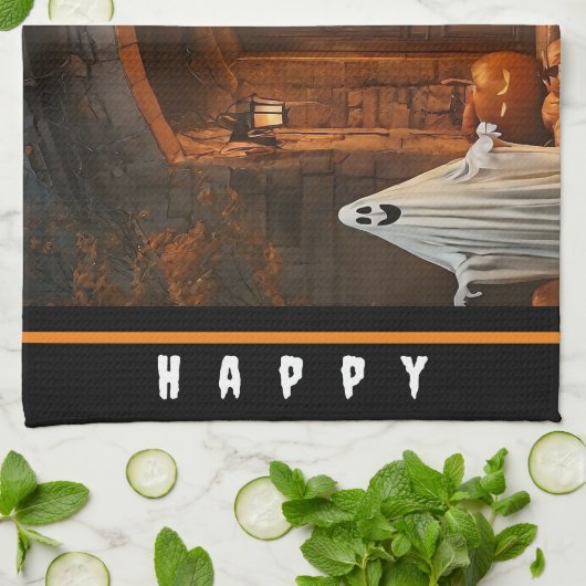 Spooky Ghost Halloween Collection Geschirrtuch (Gefaltet)