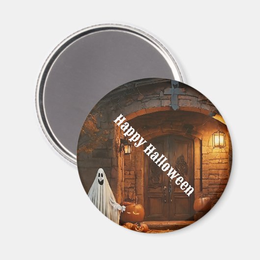 Spooky Ghost Halloween Collection Magnet (Vorderseite/Rückseite)