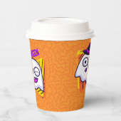 Spooky Ghost Halloween Cups - orange Pappbecher (Links)