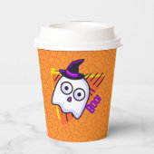 Spooky Ghost Halloween Cups - orange Pappbecher (Rückseite)