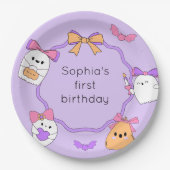 Spooky Ghost Halloween Geburtstagspapier-Teller Pappteller (Vorderseite)