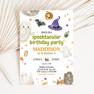 Spooky Ghost Halloween Geburtstagsparty Einladung