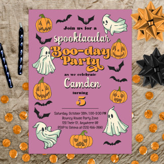 Spooky Ghost Halloween Herbst Geburtstagsparty Einladung