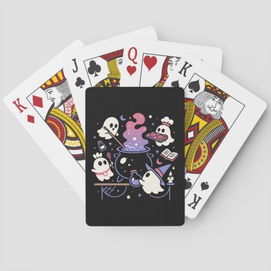 Spooky Ghost Halloween Hexe Cauldron Spielkarten (Rückseite)