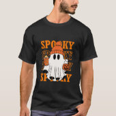 Spooky Ghost Halloween Kaffeedesign T-Shirt (Vorderseite)