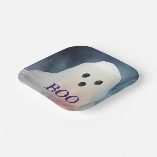 Spooky Ghost Halloween Pappteller (Gewinkelt)