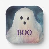 Spooky Ghost Halloween Pappteller (Vorderseite)