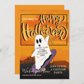 Spooky Ghost Halloween Party Einladung (Vorne/Hinten)