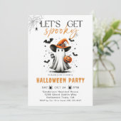 Spooky Ghost Halloween-Party Einladung (Stehend Vorderseite)