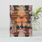 Spooky Ghost Halloween Pumpkin Carving Party Invit Einladung (Stehend Vorderseite)