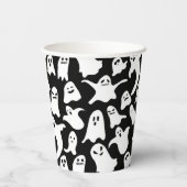 Spooky Ghost halloween schwarz Pappbecher (Rückseite)